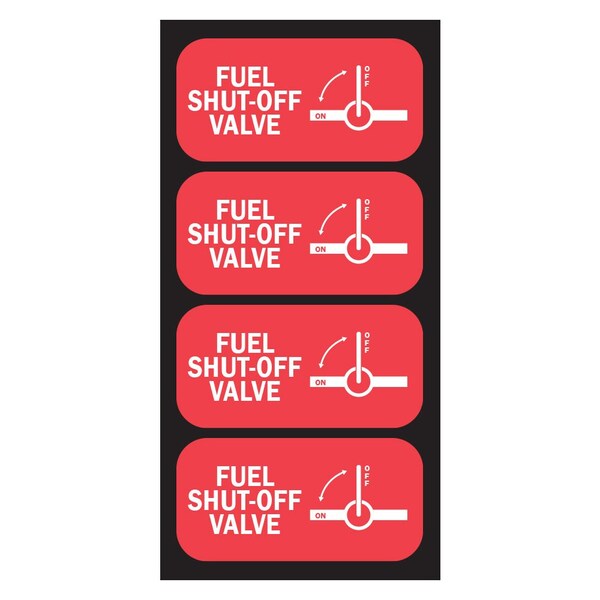 Fuel Stickers Fuel Shut Off Sticker Small, Fuel Shut Off Sign, for Small Engines, Hvy-Dty, 2''x1'', 4PK Z-2X1FSO-4PK - main